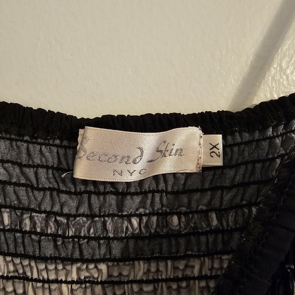 Second Skin sundress black with yellow and white accents size 2X - Picture 3 of 3